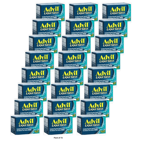 Advil Advanced Medicine For Pain 200 Mg Liqui-Gels 1.28oz (Pack of 72)