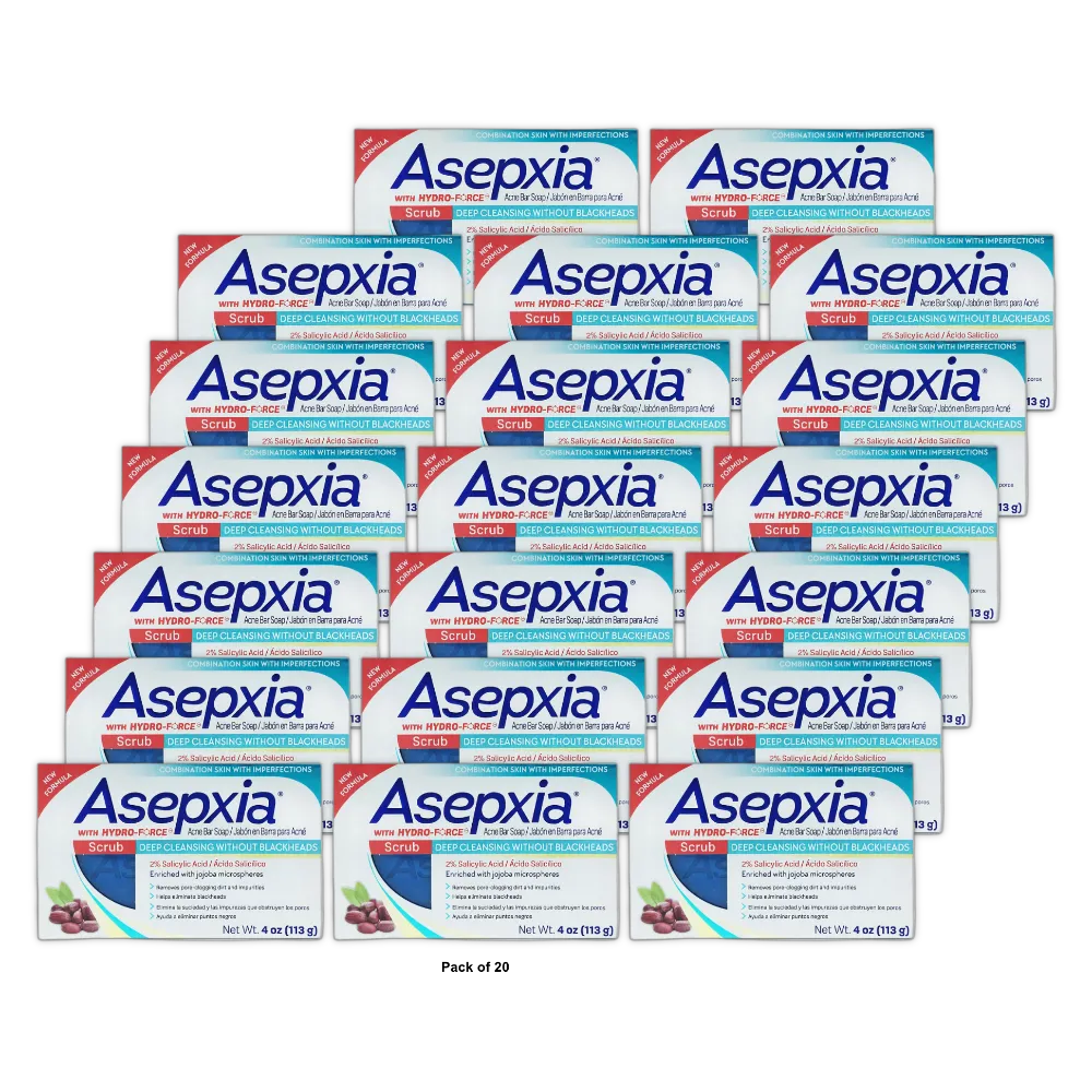 Asepxia Scrub Soap Bar For Combination Skin 4Oz (Pack of 20)