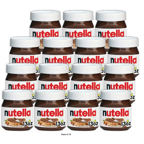 FERRERO Nutella Hazelnut Spread with Cocoa 13 Oz (Pack of 15)