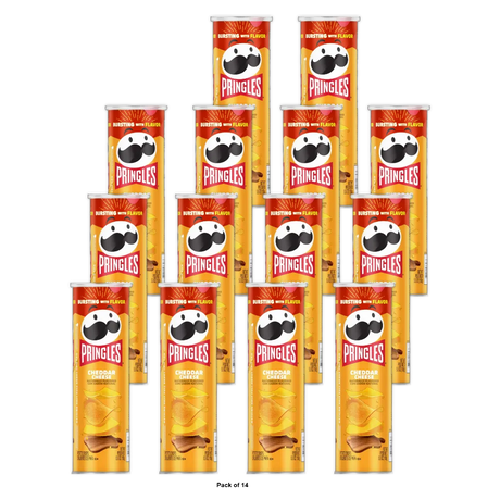 Pringles Cheddar Cheese Naturally Flavored Potato Crisps Chips 5.5 Oz (Pack of 14)