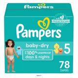 Pampers Baby Dry Diapers Size 5 70.72Oz (Pack of 1)