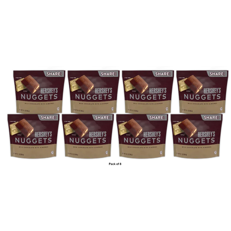 Hersheys Nuggets Milk Chocolate With Almonds 10.1Oz (Pack of 8)