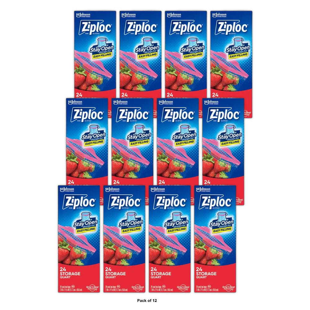 Ziploc Storage Bags Quart25 Ea 12 Pack 5.76oz (Pack of 12)