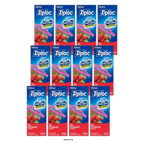 Ziploc Storage Bags Quart25 Ea 12 Pack 5.76oz (Pack of 12)