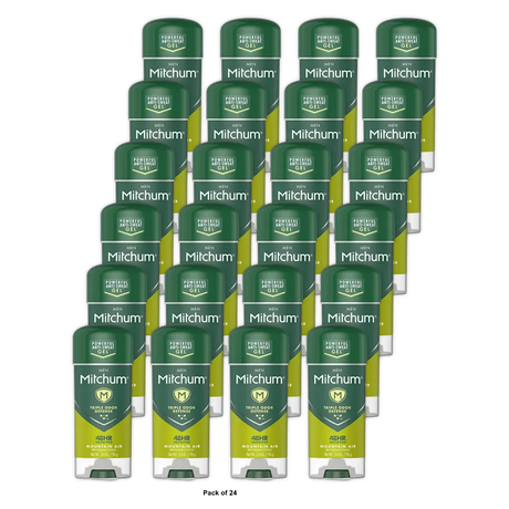Mitchum Antiperspirant And Deodorant Clear Gel Mountain Air for Men 3.4Oz (Pack of 24)
