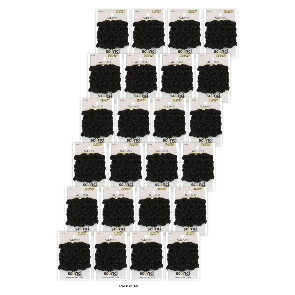 Scunci Mixed Knits Black Mini Twisters 5.76Oz (Pack of 48)