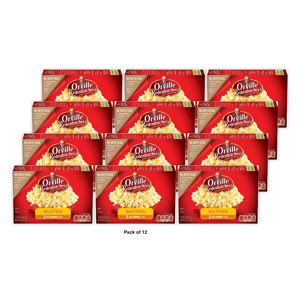 Orville Redenbacher's Butter Microwave Popcorn 3.29 oz 3 Count (Pack of 12)