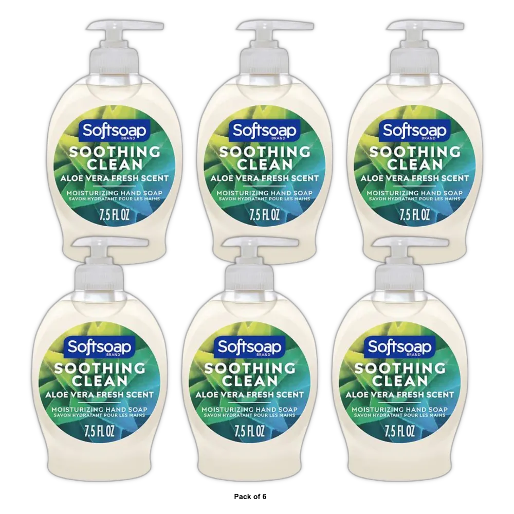 Softsoap Soothing Liquid Hand Soap Aloe Vera 7.5Oz (Pack of 6)