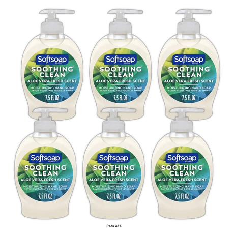 Softsoap Soothing Liquid Hand Soap Aloe Vera 7.5Oz (Pack of 6)