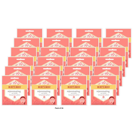Burt'S Bees Rejuvenating Eye Mask Single Use Eye Mask 1 Pair 0.02Oz (Pack Of 48)