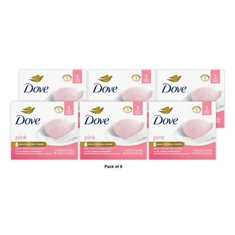 Dove Pink Rosa Moisturizing Cream Beauty Bar 3.75Oz (Pack of 6)
