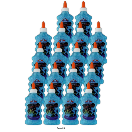 Elmers Liquid Glitter Glue Washable Blue 6Oz (Pack of 18)