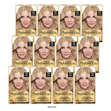 Loreal Superior Preference Hair Color 8A Ash Blonde1 Ea 8Oz (Pack Of 12)
