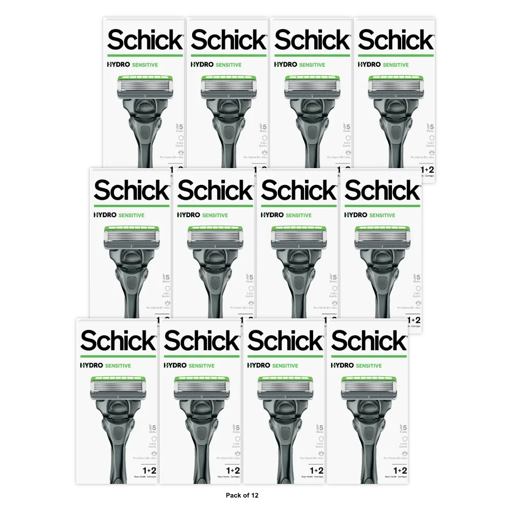 Schick Hydro Skin Comfort Sensitive Razor And 2 Refills 2.4oz (Pack of 12)