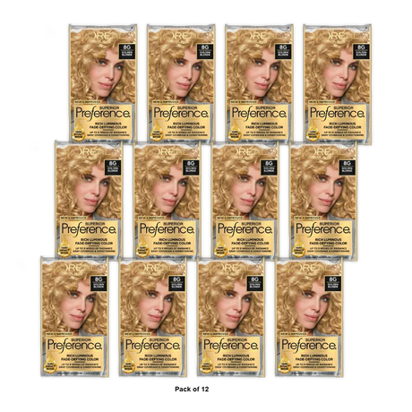 Loreal Superior Preference Hair Color 8G Golden Blonde1 Ea 8Oz (Pack Of 12)