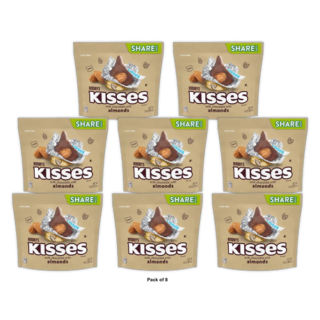 Hersheys Kisses Milk Chocolate with Almonds Candy 10Oz (Pack of 8)