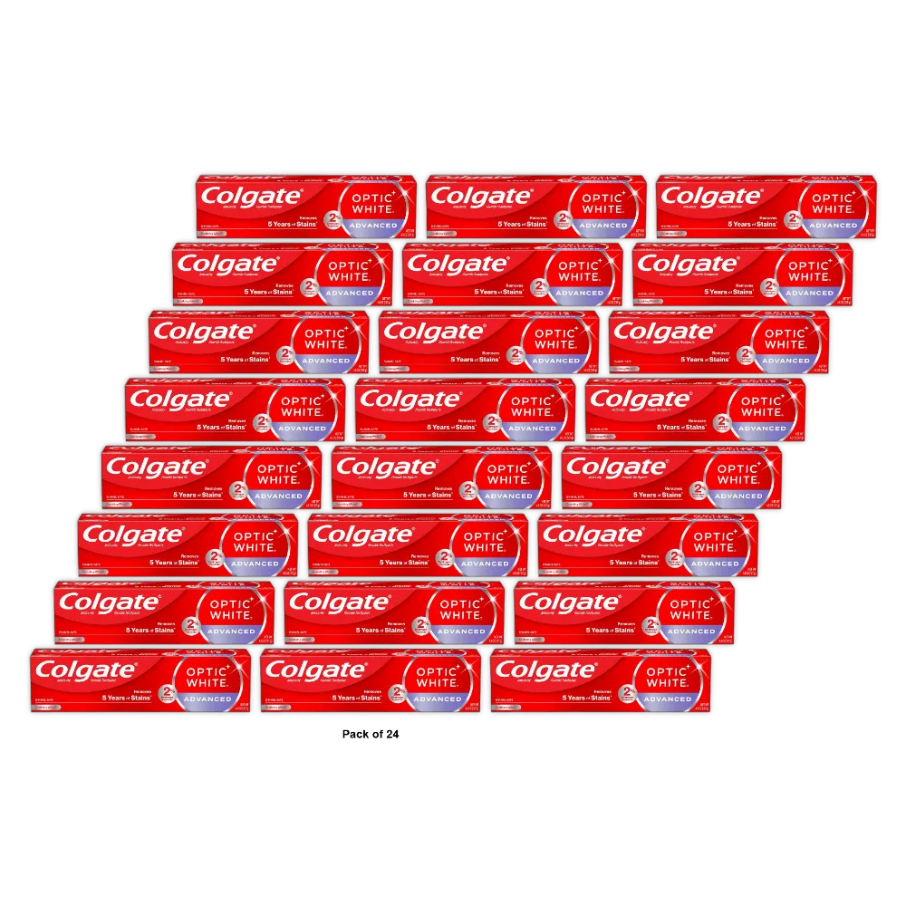 Colgate Optic White Advanced Sparkling Mint Toothpaste 4.5Oz (Pack of 24)
