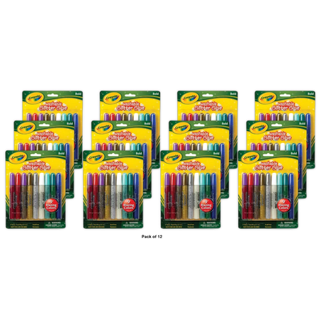 Crayola Washable Glitter Glue Fiery Flecks Colors Assorted Colors 3.1oz (Pack of 12)