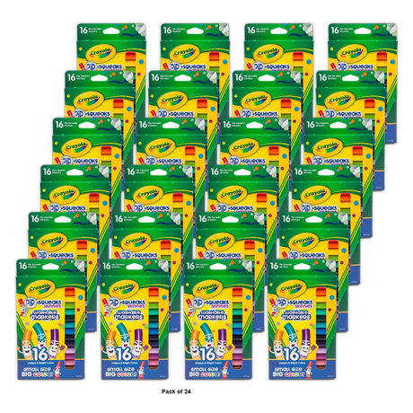 Crayola Pip-Squeaks Washable Skinnies Set 16-Colors 3.52oz (Pack of 24)