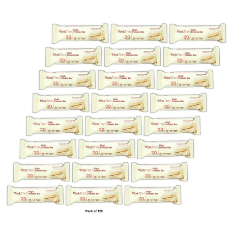 Think Thin High Protein Meal Alternative Nutrition Bar White Chocolate 2.1Oz (Pack of 120)