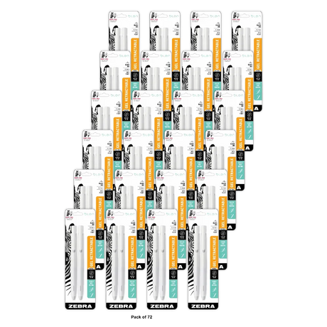 Zebra Pen bLen Retractable Ballpoint Pen Bold Point 0.7mm White Barrel Black Ink 2 Count 1.13oz (Pack of 72)