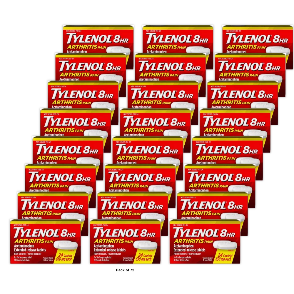 Tylenol 8 Hour Arthritis Pain RelieverAcetaminophen Extended Release Caplets 0.8Oz (Pack of 72)