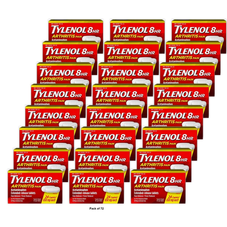 Tylenol 8 Hour Arthritis Pain RelieverAcetaminophen Extended Release Caplets 0.8Oz (Pack of 72)