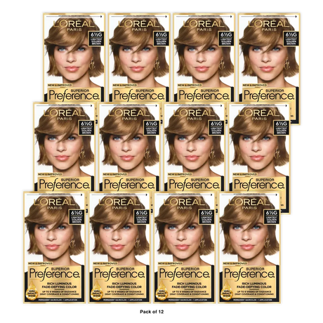 L'Oreal Paris Superior Preference Permanent Hair Color 6.5G Lightest Golden Brown 8Oz (Pack Of 12)