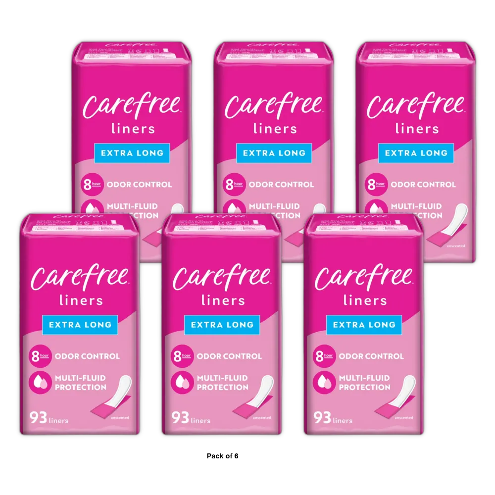 Carefree Acti Fresh Extra Long Daily Liners Unscented 8.47oz (Pack of 6)