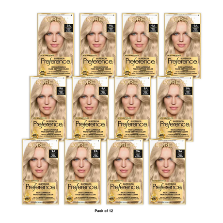 Loreal Superior Preference Hair Color 9A Light Ash Blonde 8Oz (Pack Of 12)