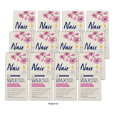 Nair Hair Remover Wax Ready-Strips For Body 100% Natural 12.03Oz (Pack of 12)