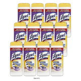 Lysol Dual Action Disinfecting Wipes Citrus 9.8oz (Pack of 12)