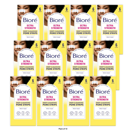Biore Ultra Deep Cleansing Pore Strips For Nose 0.3Oz (Pack Of 12)