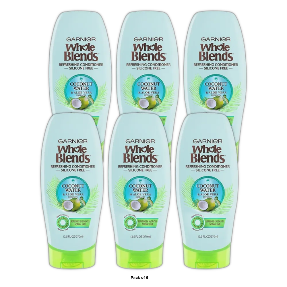 Garnier Whole Blends Coconut Water & Aloe Vera Conditioner 12.5oz (Pack of 6)