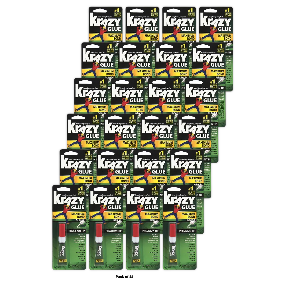 Krazy Glue Maximum Bond Gel 0.14Oz (Pack Of 48)