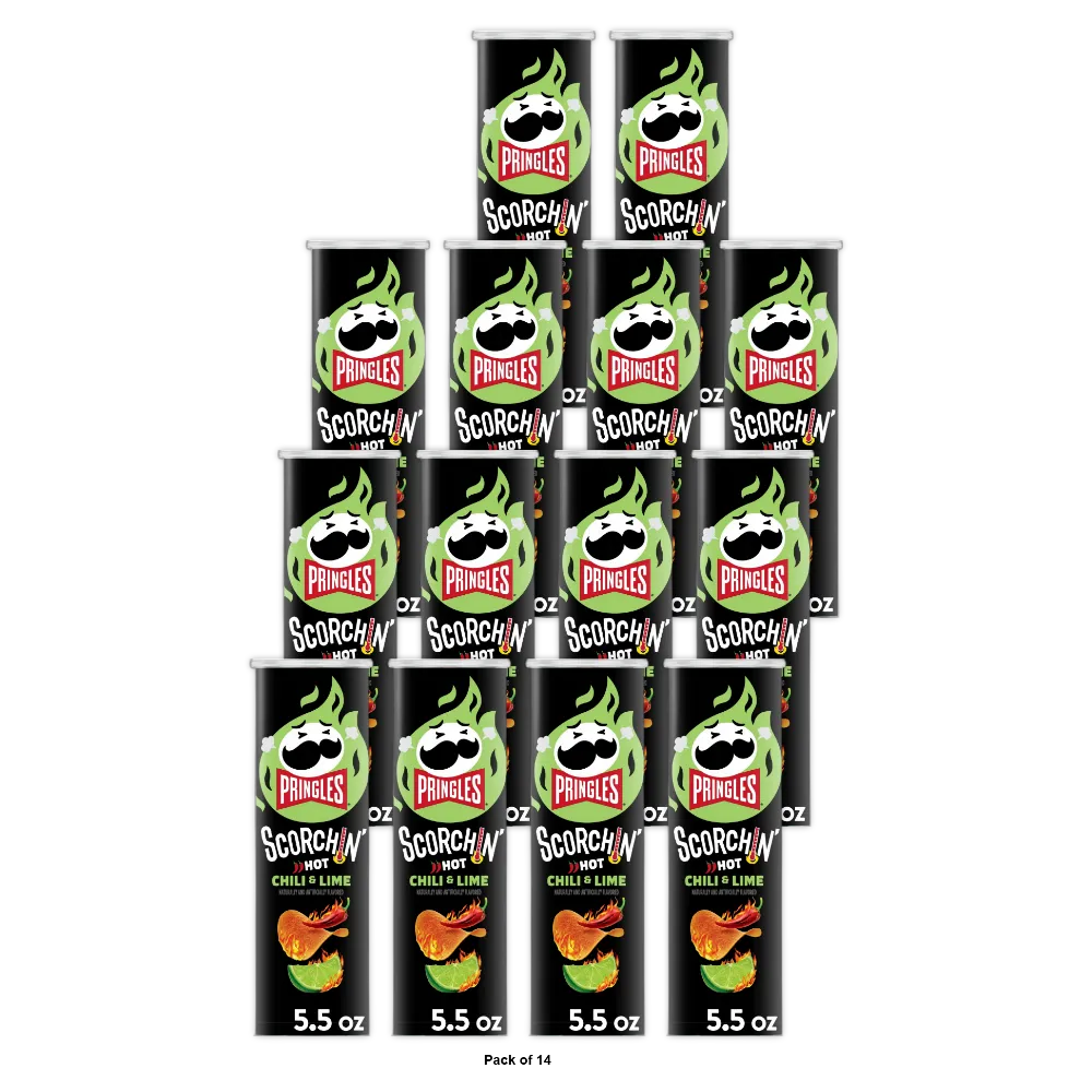 Pringles Scorchin Chili Chips 5.5 oz (Pack of 14)