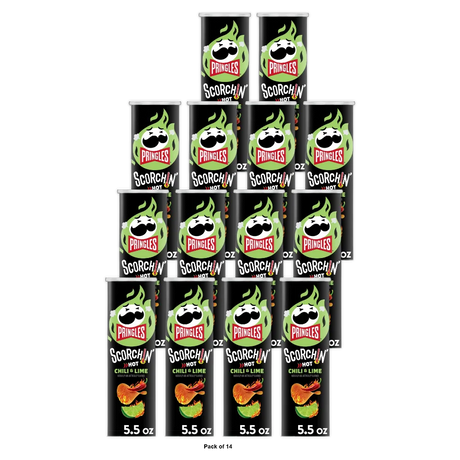 Pringles Scorchin Chili Chips 5.5 oz (Pack of 14)