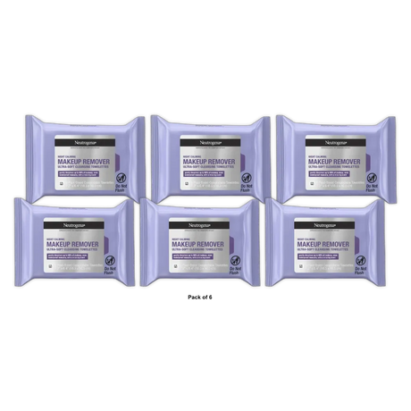 Neutrogena Makeup Remover Night Calming Wipes and Face Cleansing Towelettes 7.92Oz (Pack of 6)