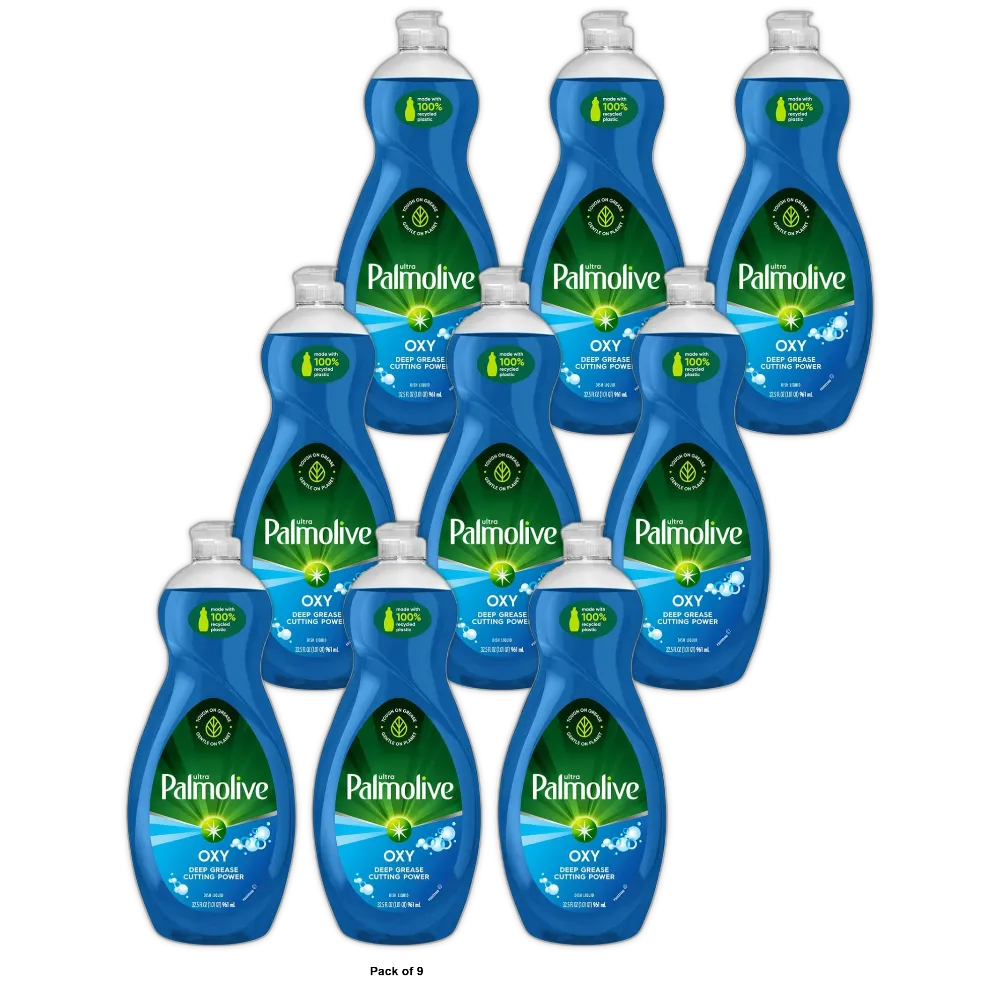 Palmolive Ultra Dishwashing Liquid Soap Oxy Power Degreaser 32.5Oz (Pack of 9)