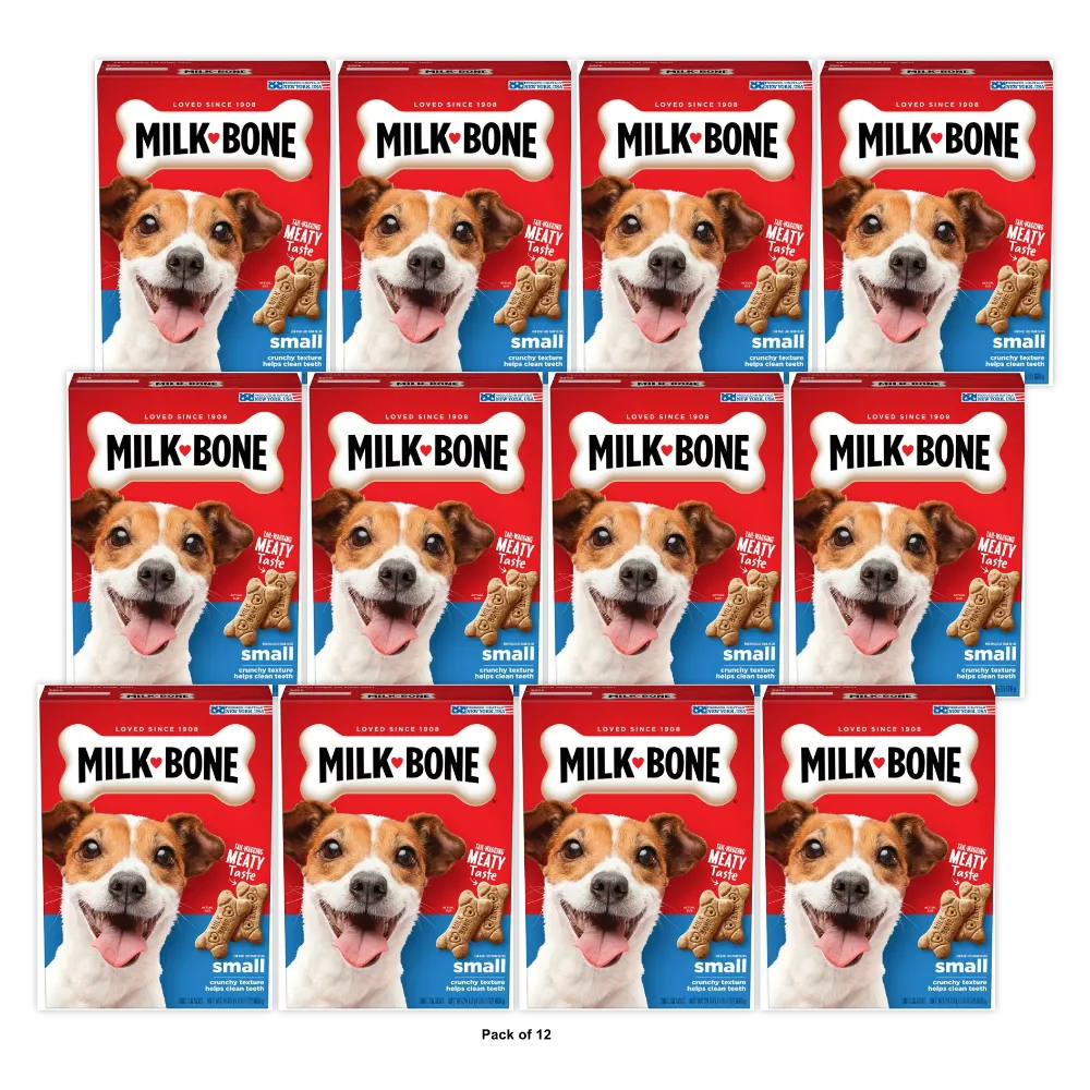 Milk Bone Crunchy Texture Snacks for Small Dogs Teeth Clean 24Oz (Pack of 12)
