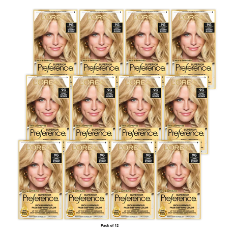 Loreal Superior Preference Hair Color 9G Light Golden Blonde 0.2Oz(Pack Of 12)
