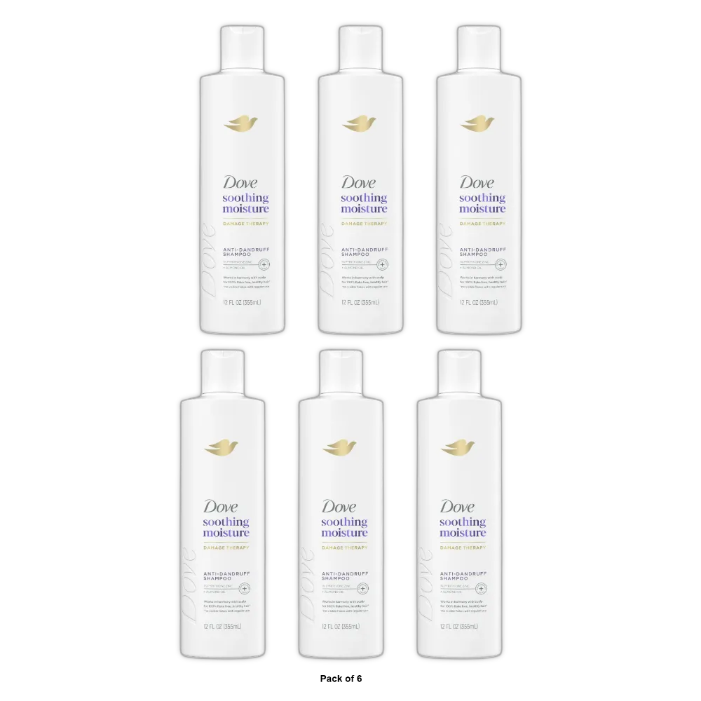 Dove Derma Soothing Moisture Shampoo 12 fl oz pack of 1 (Pack of 6)