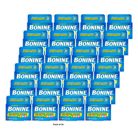 Bonine Motion Sickness Protection Chewable Tablets Raspberry 0.42Oz(Pack Of 24)