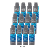 Dove Men Plus Care Clean Comfort 72-Hour Antiperspirant Deodorant Dry Spray 3.8Oz (Pack of 12)