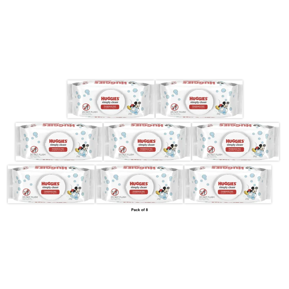 Huggies Simply Clean Baby Wipes 64 ct 6.38oz (Pack of 8)
