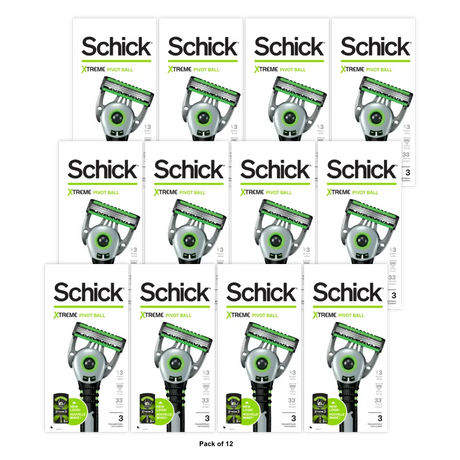 Schick Xtreme 3 Pivotball Disposable Razors For Men3 Ea 1.13Oz (Pack Of 12)