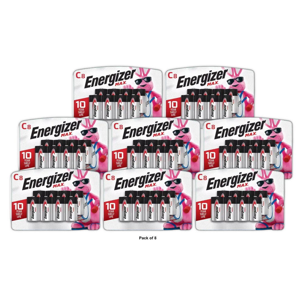 Energizer Max Size C Cell Alkaline Batteries 2.34Oz (Pack of 8)