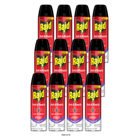 Raid Ant And Roach Killer Lavender Scent 17.5Oz (Pack of 12)