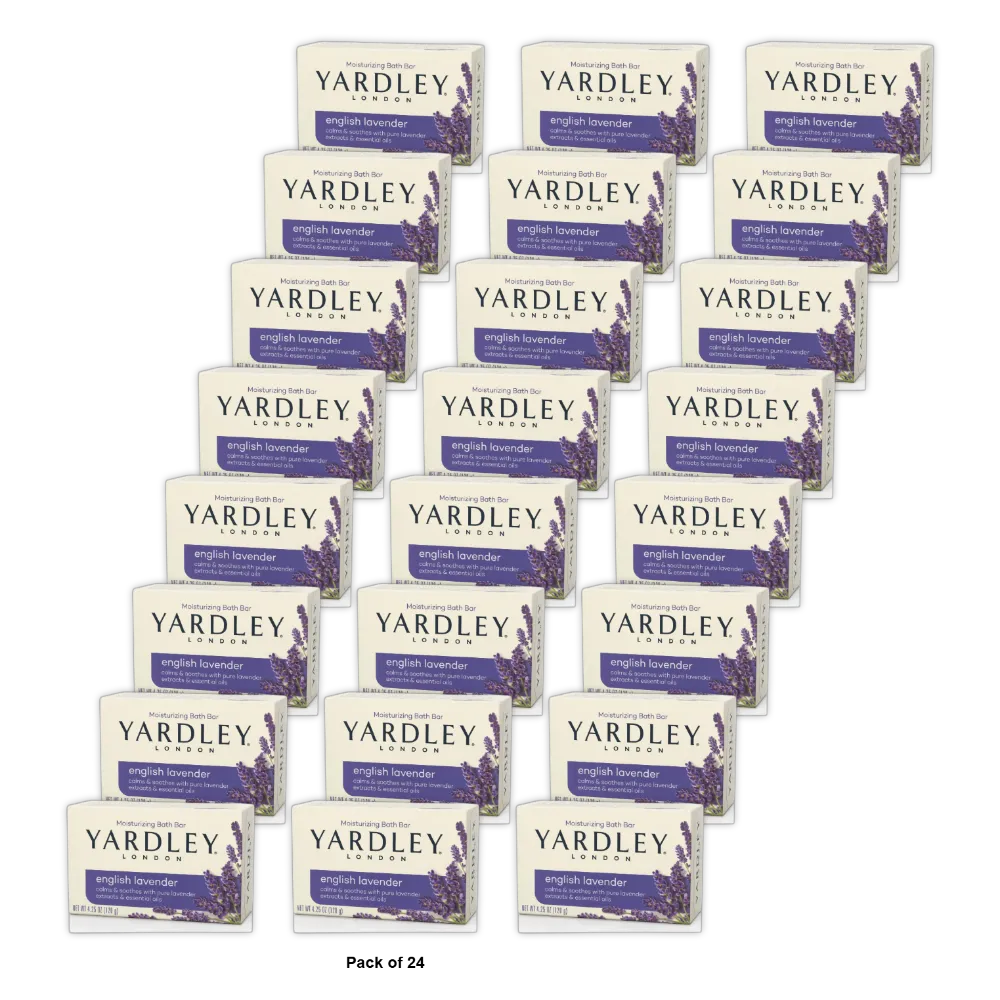 Yardley London Naturally Moisturizing Bar SoapEnglish Lavender 4.00Oz (Pack of 24)