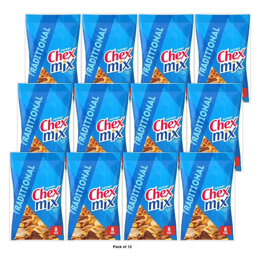 Chex Mix Traditional Snack Mix 8 oz (Pack of 12)